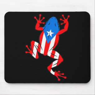Funny Puerto Rico Coqui Frog Puerto Rican Flag Bor Mouse Pad