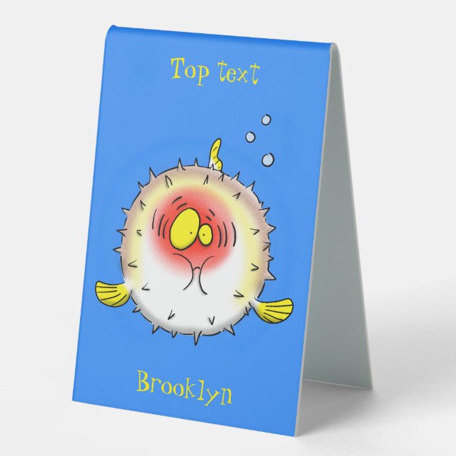 Funny puffer fish porcupine fish cartoon (Front)