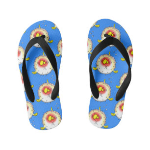 Funny puffer fish porcupine fish cartoon kid's thongs
