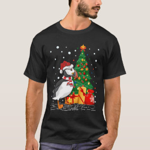Funny Puffins Lover Gift Santa Hat Puffin Christma T-Shirt