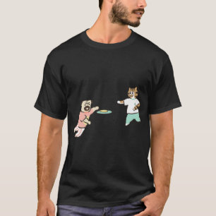 funny pug and cat,pug and cat drawing T-Shirt