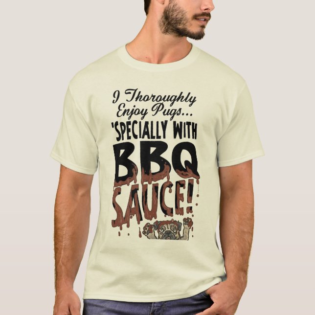 Funny Pug BBQ T-Shirt (Front)