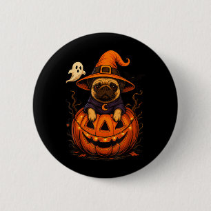 Funny Pug Breed Pet Halloween Pumpkins Halloween 6 Cm Round Badge