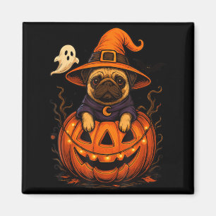 Funny Pug Breed Pet Halloween Pumpkins Halloween Magnet