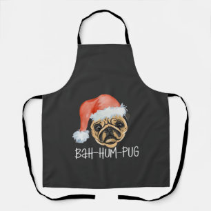 Funny Pug Christmas Dog Mum Dad Pyjamas Oversized  Apron
