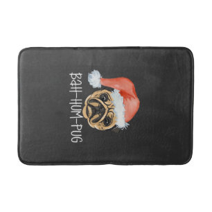 Funny Pug Christmas Dog Mum Dad Pyjamas Oversized Bath Mat