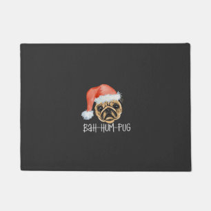 Funny Pug Christmas Dog Mum Dad Pyjamas Oversized Doormat