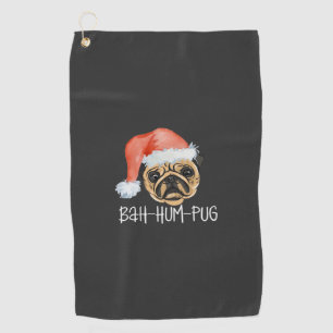 Funny Pug Christmas Dog Mum Dad Pyjamas Oversized  Golf Towel