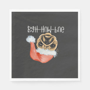 Funny Pug Christmas Dog Mum Dad Pyjamas Oversized Napkin