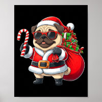 Funny Pug Christmas Santa Outfit Xmas Mom Dad Kids