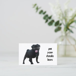 Funny pug dog business card