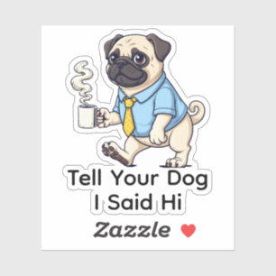 Funny Pug Dog Business Suit Coffee