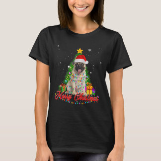Funny Pug Dog Christmas Tee Santa Christmas Lights