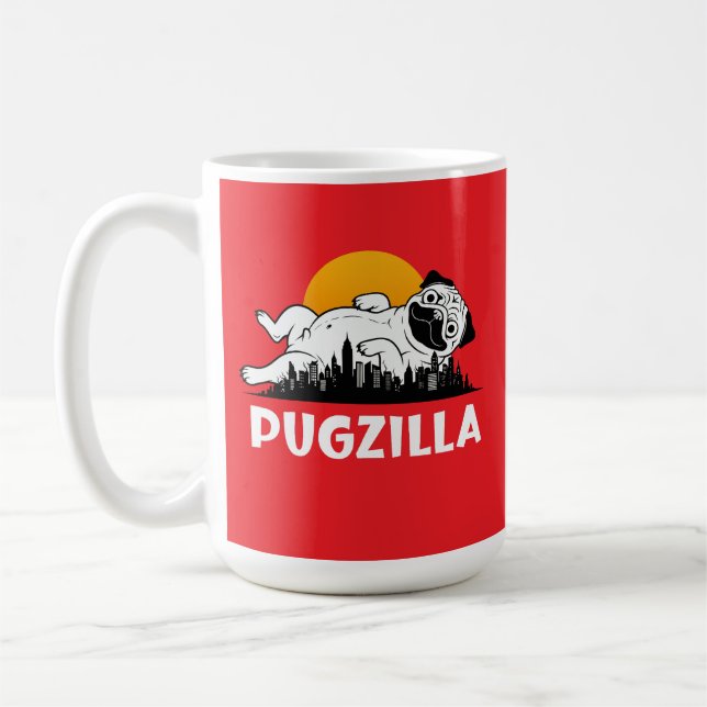 Funny Pug Dog Coffee Mug (Left)