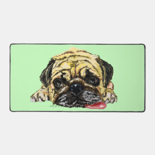 Funny Pug Dog Custom Colours Desk Mat