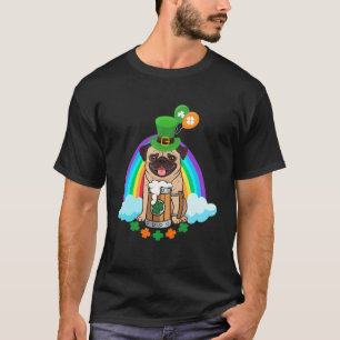 Funny Pug Dog Drinking Beer Rainbow St. Patrick's T-Shirt