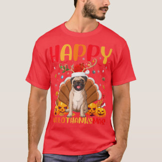 Funny Pug Dog Lover Happy Pug HelloThanksMas  T-Shirt
