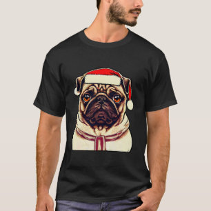 Funny Pug Dog lover Xmas Hat christmas 2022 T-Shirt