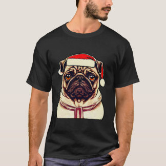 Funny Pug Dog lover Xmas Hat christmas 2022 T-Shirt