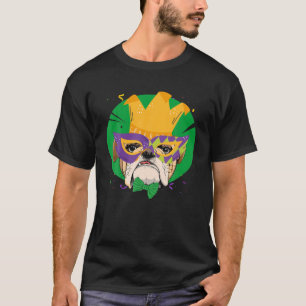 Funny Pug Dog Mardi Gras Drawing Cool Pug Mardi Gr T-Shirt