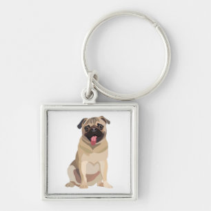 Funny Pug Dog Pet Lover Gift For Lover Key Ring