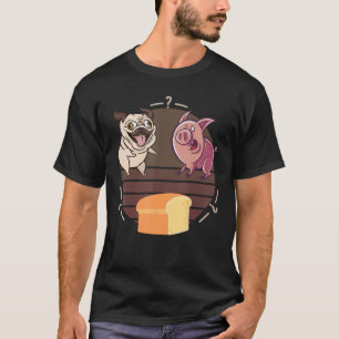 Funny Pug Dog Pig Loaf of Bread, Pug Loaf comparis T-Shirt