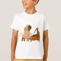 Funny Pug Dog Playing Piano