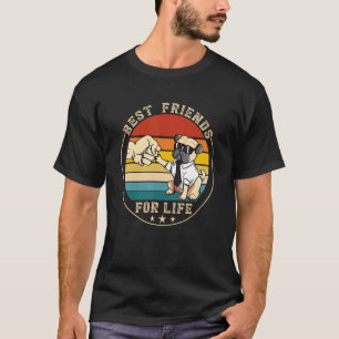 Funny Pug Dog Retro Vintage Best Friend For Life T-Shirt