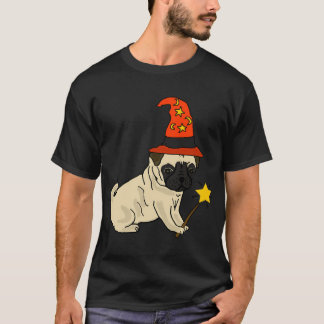 Funny Pug Dog Wizard Halloween T-Shirt
