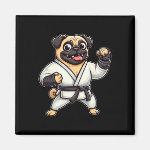 Funny Pug Doing Karate Martial Arts Magnet