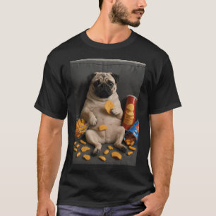 funny pug eating chips T-Shirt