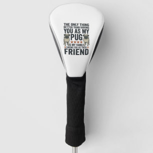 Funny Pug Family Friend Vintage Engraving Shirt De Golf Head Cover