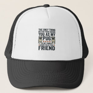 Funny Pug Family Friend Vintage Engraving Shirt De Trucker Hat