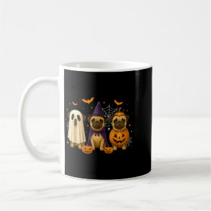Funny Pug Ghost Witch Pumpkin Halloween Costume Coffee Mug