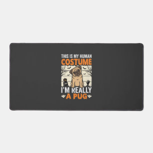 Funny Pug Halloween Human Costume Design Desk Mat