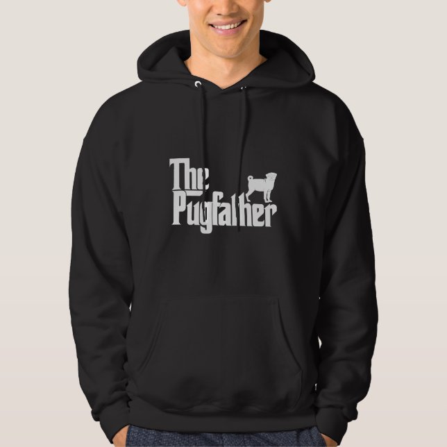 Funny Pug Hoodie The Pugfather Pug Father Dad Gift (Front)