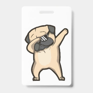 Funny pug ID badge