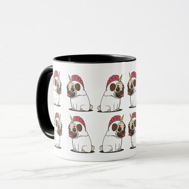 Funny Pug in Unicorn Outfit - Cute Animal Lover  Mug (Front Left)