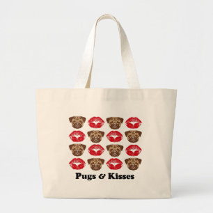 Funny Pug Large Tote Bag