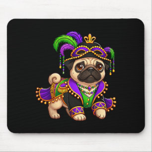 Funny Pug Lover Festival Carnival Mardi Gras Mouse Pad