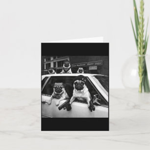 Funny pug meme pug gangster dog street style card