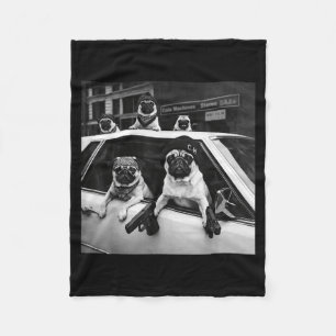 Funny pug meme pug gangster dog street style fleece blanket