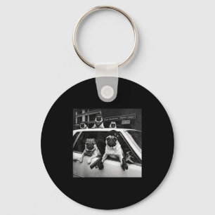 Funny pug meme pug gangster dog street style  key ring