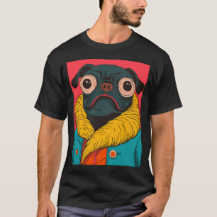 Funny Pug Portrait Colourful Animal Fashion Art An T-Shirt