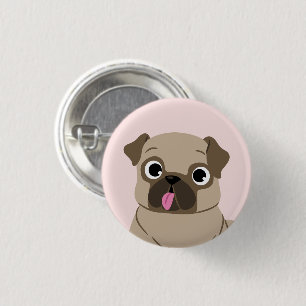 Funny Pug Puppy Cartoon 3 Cm Round Badge