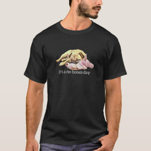 Funny Pug Sleeping Photo It's A No Bones Day T-Shirt