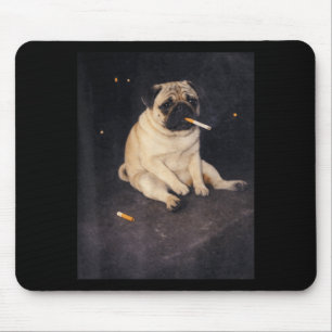 Funny Pug Smoking Meme Cigarette Dog Meme Street Mouse Pad