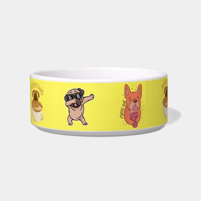 Funny Pug Sunglasses Bowl (Left)