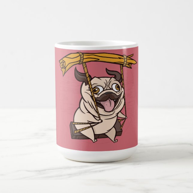 Funny Pug Swinging Coffee Mug (Center)