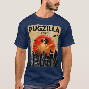 Funny Pug Tshirt Pugzilla Tshirt Funny Dog Puggiga